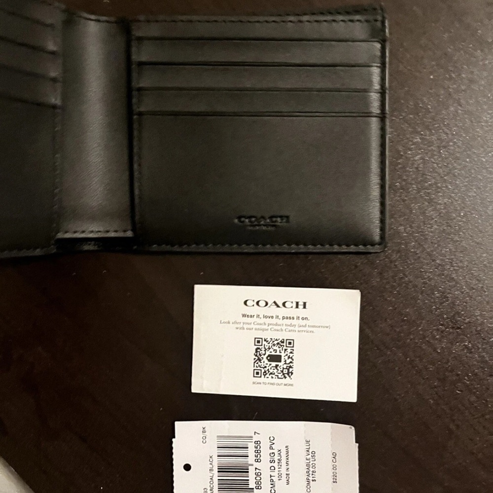Coach Men's 3-in-1 Wallet Boxed Gift Set Signature Black/Black - Picture 4 of 4
